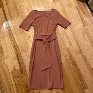 Modest Dusty Mauve Knotted Dress